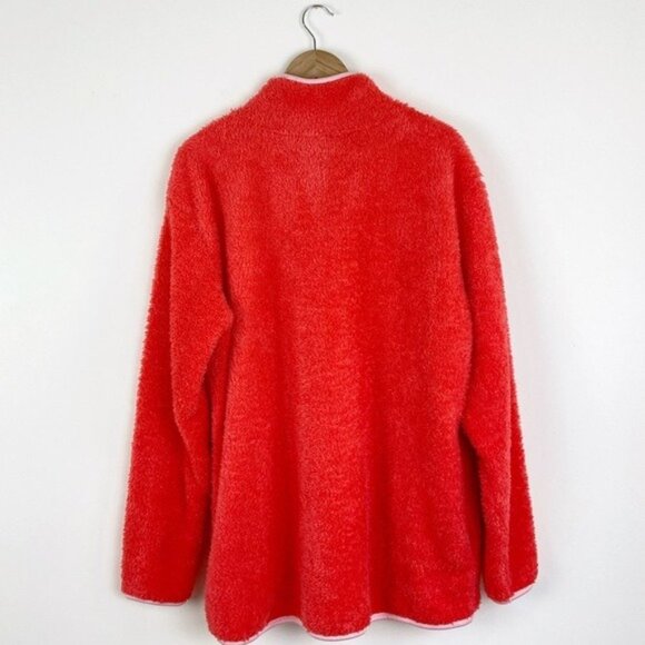 Crown & Ivy Coral Orange Woobie Fleece Pullover - Picture 6 of 10